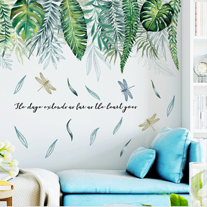 DIY Tropical Leaves Plant Flower Wall Sticker Art Home Decor Office Decal Mural