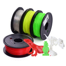 TWO TREES 4Pcs 200g/Spool 1.75mm Red+Yellow+Green+Transparent Color PLA Filament Kit for 3D Printing