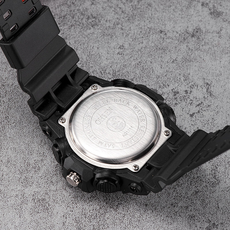 OHSEN AD1711 Fashionable LED Display Men Wrist Watch 5ATM Waterproof Sport Digital Watch