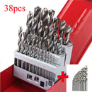 38pcs 1-13mm HSS Twist Drill Bit Set with Case