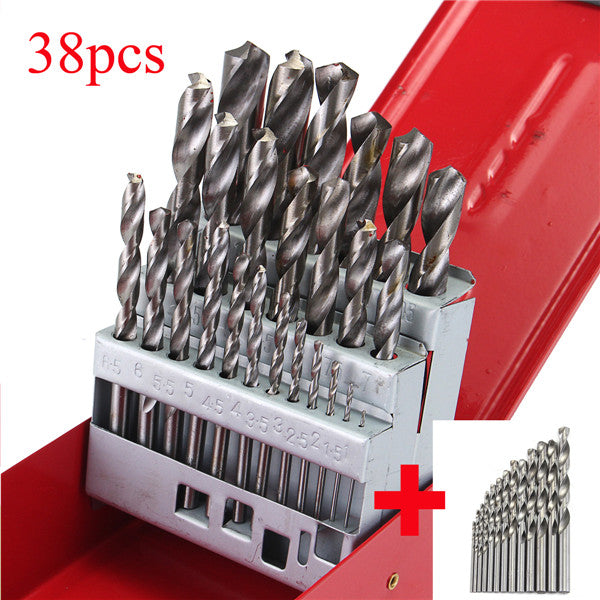 38pcs 1-13mm HSS Twist Drill Bit Set with Case