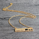 Creative Letters Engraved Mama Bear Pendant Necklace Cute Family Clavicle Necklaces for Women