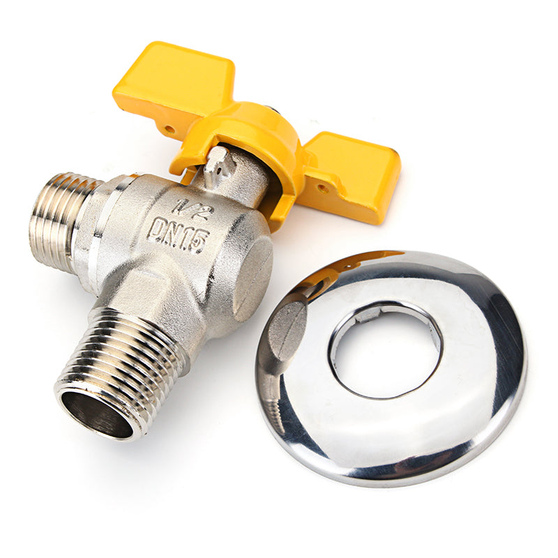 TMOK 1/2" PEX Tube Triangle Valves Brass Angle Flare Gas Ball Valve Blue Handle For Water Mainfold