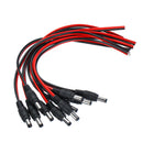 30Pcs Pure Copper Core Male DC Power Supply Wire Jack Plug Wire Connector CCTV Security Camera Surveillance LED