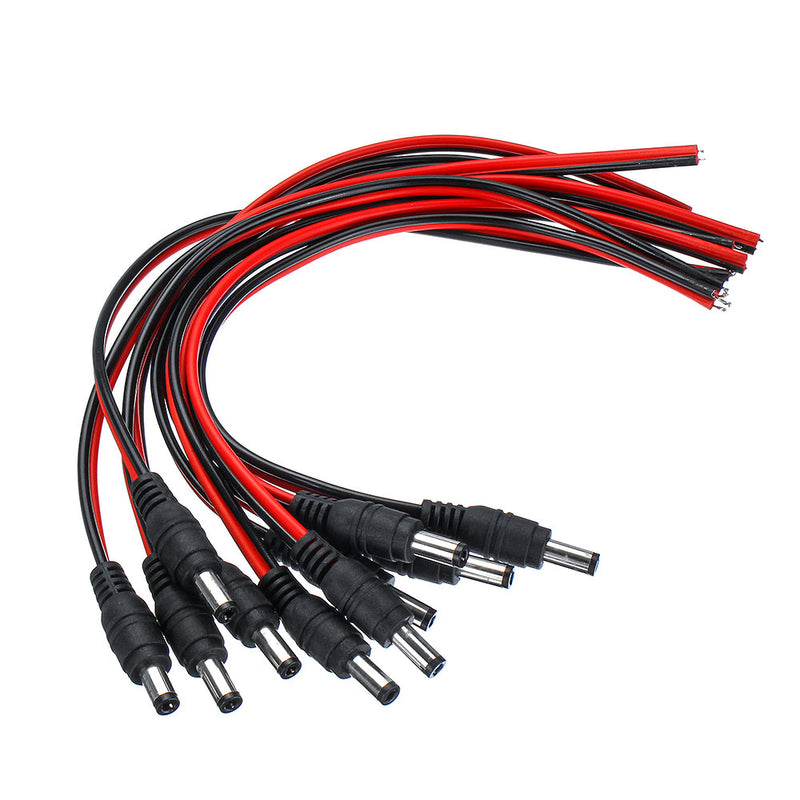 30Pcs Pure Copper Core Male DC Power Supply Wire Jack Plug Wire Connector CCTV Security Camera Surveillance LED