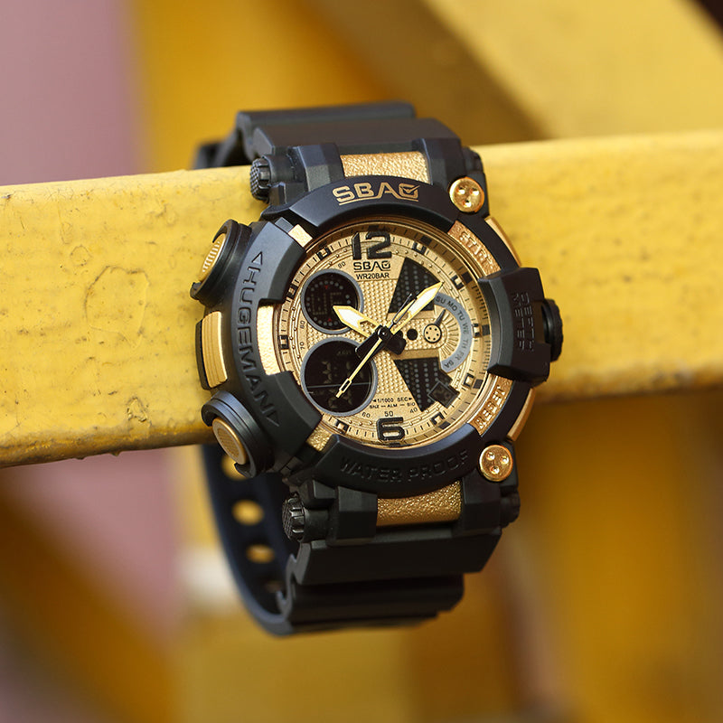 SBAO S-8019-2 Dual Display Digital Watch Luminous Display Alarm Calendar Stopwatch Sport Watch