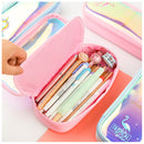 1 Piece Flamingo Laser Surface Pencil Case Box Makeup Bag Storage Pouch Purse Supply Cosmetic School Students Stationery