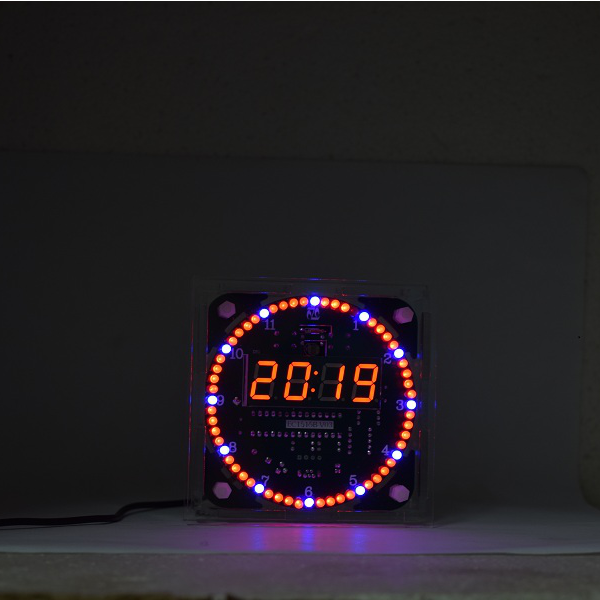 Geekcreit? Upgrade DIY EC1515B DS1302 Light Control Rotation LED Electronic Clock Kit Size 81x81x2mm