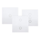 Aodu 433MHz White 1 2 3 Channel 86 Wall Touch Remote Control Switch Wireless RF Transmitter Tempered Glass Panel