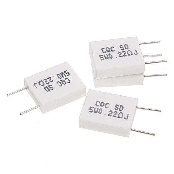 100pcs BPR56 5W 0.22R 0.22 Ohm 5w Non-inductive Ceramic Cement Resistor Wirewound Resistance