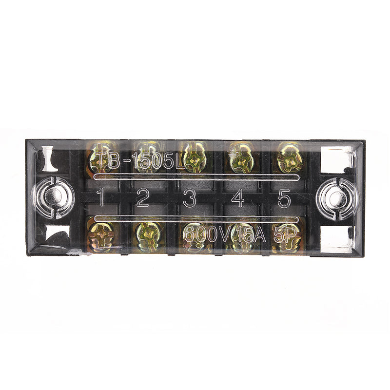 3 Pcs Dual Row 5 Position Screw Terminal Strip 600V 15A Insulated Terminal Barrier Strip