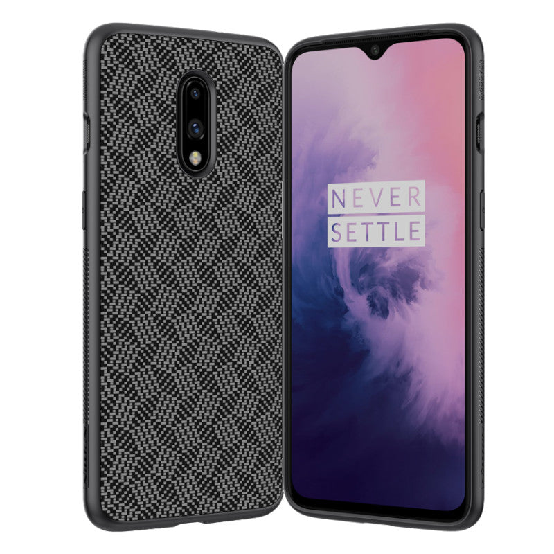 NILLKIN Synthetic Fiber Plaid Anti-fingerprint Anti-Scratch Protective Case for OnePlus 7