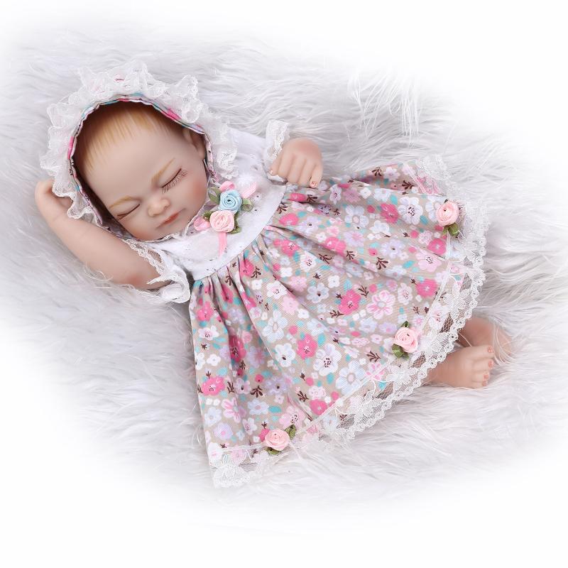 NPK 10 Inch 26cm Reborn Baby Boy Girl Soft Silicone Doll Handmade Lifelike Baby Girl Dolls