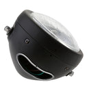 Vintage Motorcycle LED Headlight With Oblique Net Cover White Lens