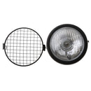 Vintage Motorcycle LED Headlight With Oblique Net Cover White Lens