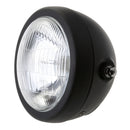 Vintage Motorcycle LED Headlight With Oblique Net Cover White Lens