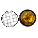 7.68" Amber Headlight Cover With Mesh Grill Cover Yellow Lens