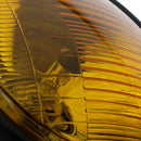 7.68" Amber Headlight Cover With Mesh Grill Cover Yellow Lens