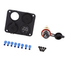 12V-Car Boat Dual Cigarette Lighter Socket Dual USB Port Chargr Voltmeter