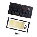 Boat Marine Blue Led 8 Gang Splashproof Waterproof Rocker Switch Panel