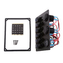 Boat Marine Switch Panel 6 Gang Metal Board LED Rocker Blank Switch Panel