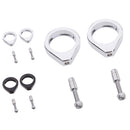 49MM TURN SIGNAL MOUNT BRACKET FORK TUBE RELOCATION CLAMPS FOR HARLEY SILVER