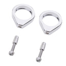 49MM TURN SIGNAL MOUNT BRACKET FORK TUBE RELOCATION CLAMPS FOR HARLEY SILVER