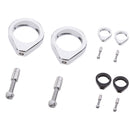 49MM TURN SIGNAL MOUNT BRACKET FORK TUBE RELOCATION CLAMPS FOR HARLEY SILVER