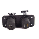 2-Hole Panel USB Charger Voltmeter 12V Socket with Cigarette Lighter