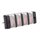 4 Gang Red Button Waterproof Car Switch Panel Circuit Breaker With Cover