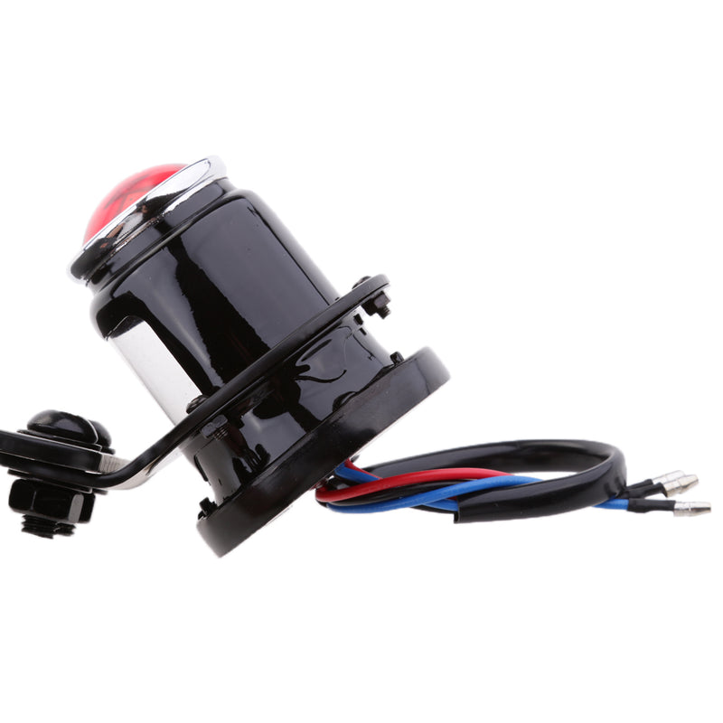 1" Vertical License Plate Bracket Black Brake Tail Light for Motorcycle ATV