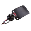 1" Vertical License Plate Bracket Black Brake Tail Light for Motorcycle ATV