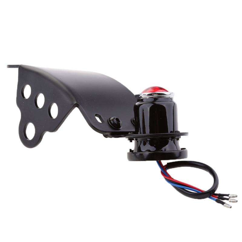 1" Vertical License Plate Bracket Black Brake Tail Light for Motorcycle ATV