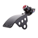 1" Vertical License Plate Bracket Black Brake Tail Light for Motorcycle ATV