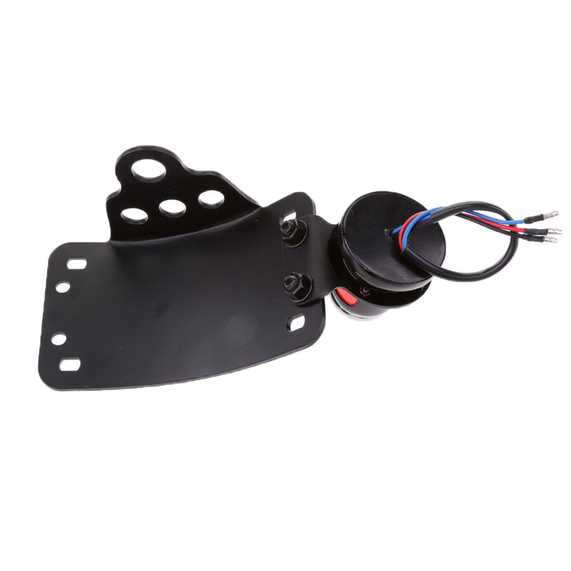 1" Vertical License Plate Bracket Black Brake Tail Light for Motorcycle ATV