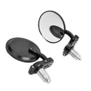 Foldable Motorcycle Aluminum 3" Round 7/8" Handle Bar End Rearview Mirror