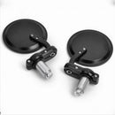 Foldable Motorcycle Aluminum 3" Round 7/8" Handle Bar End Rearview Mirror