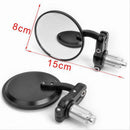 Foldable Motorcycle Aluminum 3" Round 7/8" Handle Bar End Rearview Mirror