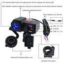 12V 4.2A Motorcycle Accessories Dual USB Charger Cigarette Lighter Socket Voltmeter Switch