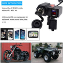 12V 4.2A Motorcycle Accessories Dual USB Charger Cigarette Lighter Socket Voltmeter Switch