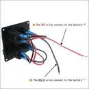 4 Functions Panel Dual USB Charger Blue LED Voltmeter Power Outlet ON-OFF Switch