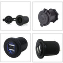 4 Functions Panel Dual USB Charger Blue LED Voltmeter Power Outlet ON-OFF Switch