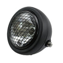 12V Metal Motorcycle Assembly Headlight Bulbs Grill Cover Black New
