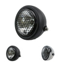 12V Metal Motorcycle Assembly Headlight Bulbs Grill Cover Black New