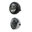 12V Metal Motorcycle Assembly Headlight Bulbs Grill Cover Black New