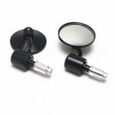 7/8'' Black Handle Bar End Motorcycle Rearview Mirrors Rear View Mirror Universal