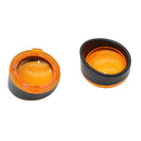 Black Visor-Style Ring Kit Yellow Lens Cover / Turn Signal Cover for Harley XL883 XL1200