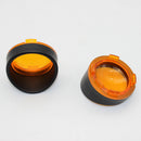 Black Visor-Style Ring Kit Yellow Lens Cover / Turn Signal Cover for Harley XL883 XL1200