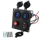 DC 12V-24V Car Dual USB Charger+Red Digital Voltmeter+ON/OFF Switch Panel