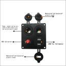 DC 12V-24V Car Dual USB Charger+Red Digital Voltmeter+ON/OFF Switch Panel